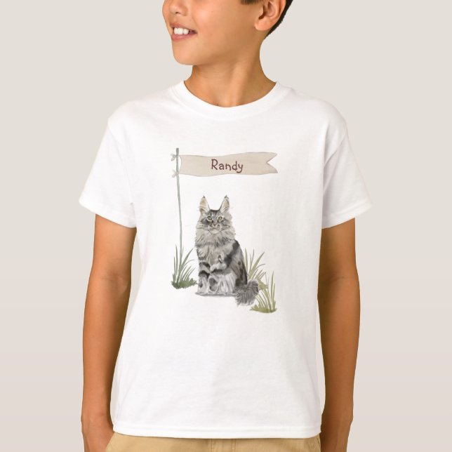 T-shirt Nom Personnalisé Maine Coon Pet (Devant)