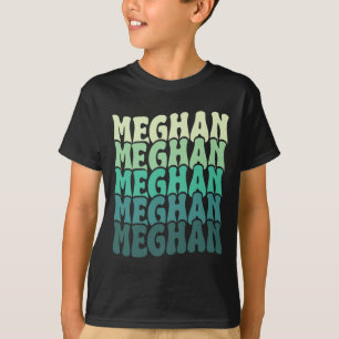 T-shirt Nom personnalisé Meghan I Love Meghan Super 80's
