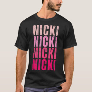 T-shirt Nom personnalisé Nicki I Love Nicki Vintage