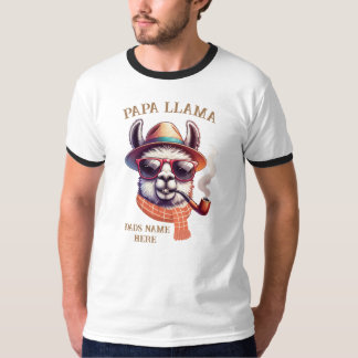 T-shirt Nom personnalisé Papa Llama Fête des pères
