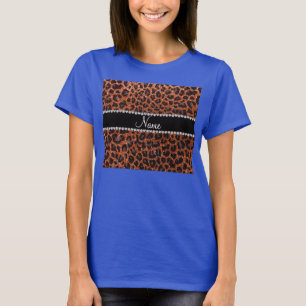 T-shirt Nom personnalisé parties scintillant orange brûlée