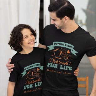 T-shirt Nom personnalisé Père et Fils correspondant à la F