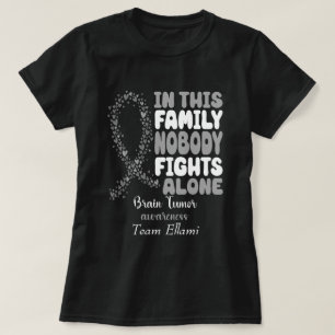 T-shirt Nom personnalisé Personne ne combat seul Cerveau T