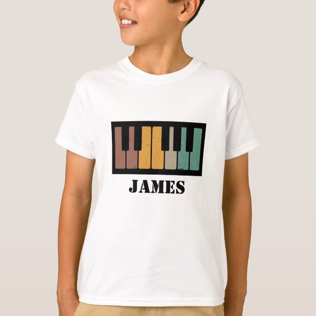 T-shirt Nom personnalisé Pianist Piano Keys (Devant)
