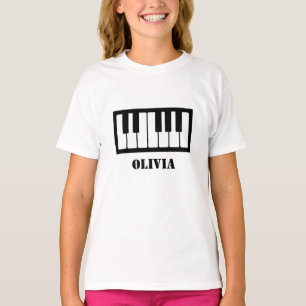 T-shirt Nom personnalisé Pianist Piano Keys