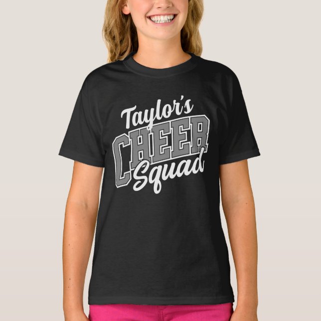 T-shirt Nom personnalisé Pom-pom girl École Varsity Cheer  (Devant)