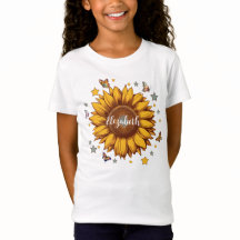 Nom personnalisé pour fille rétro cadeau tournesol