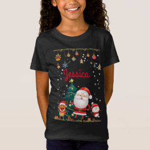 T-Shirt Nom personnalisé pour votre enfant, Santa Noël