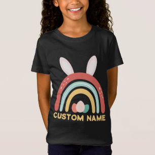 T-Shirt Nom Personnalisé Rainbow Oeuf Bunny Oreille Mignon