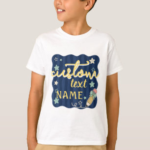 T-shirt Nom personnalisé Retour à l'école Niveau