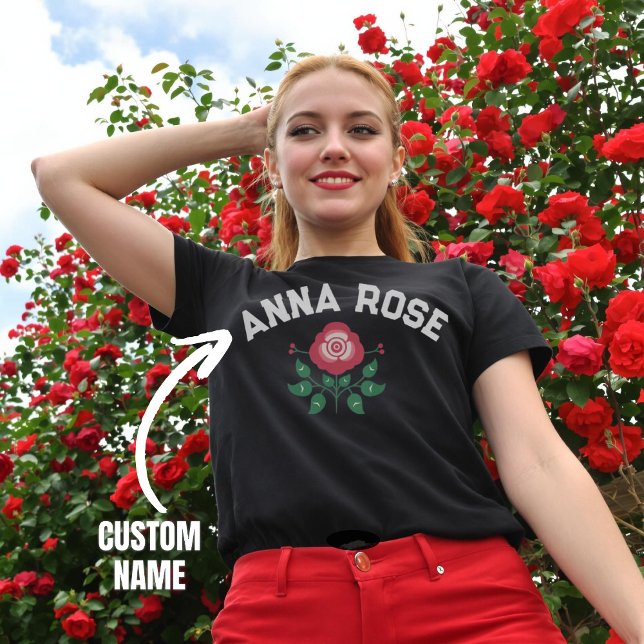 T-shirt Nom personnalisé Rose graphique cadeau personnalis (Personalized Name Graphic Rose Custom Gift for Her T-Shirt)