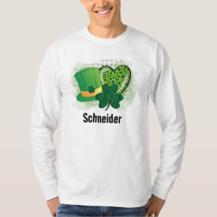 T-shirt Nom personnalisé Saint-Patrick Shamrock Trèfle
