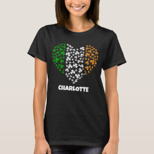 T-shirt Nom personnalisé Shamrock Clover Heart Jour de la