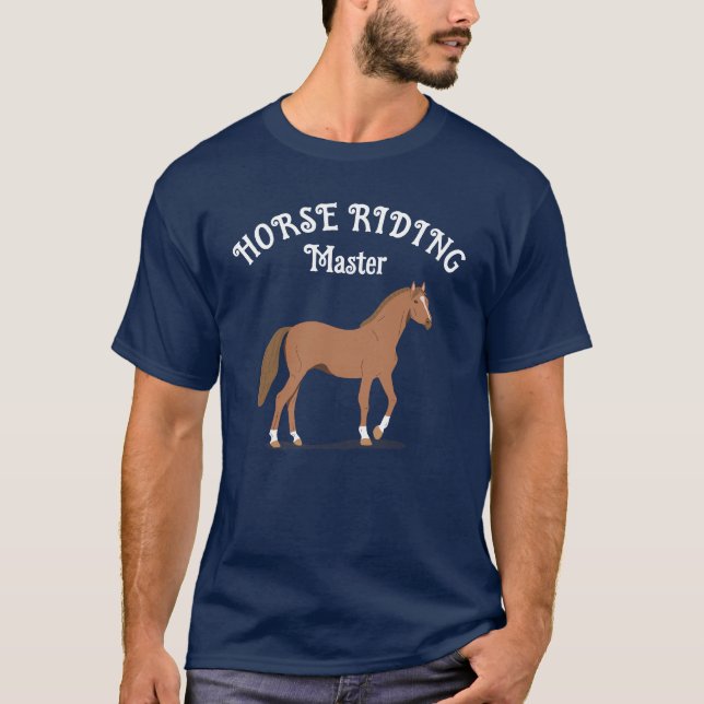 T-shirt Nom personnalisé simple de l'amoureux du cheval (Devant)