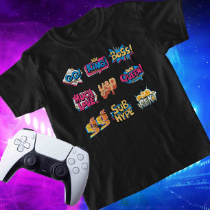 T-shirt Nom personnalisé Social sur le dos Emote Streamer
