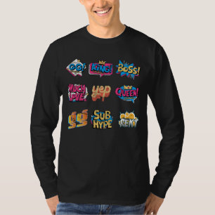 T-shirt Nom personnalisé Social sur le dos Emote Streamer 