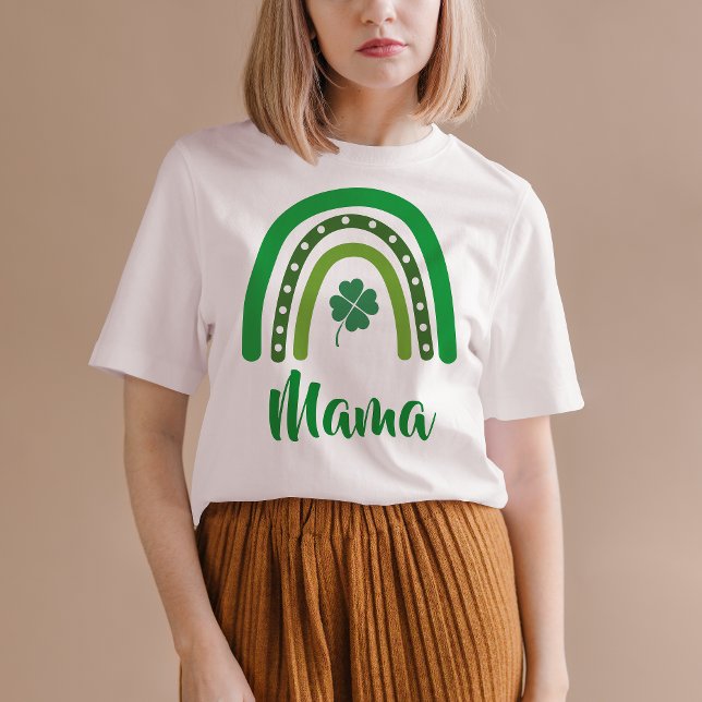 T-shirt NOM PERSONNALISÉ St. Patrick's Day Boho Rainbow Fa (Créateur téléchargé)