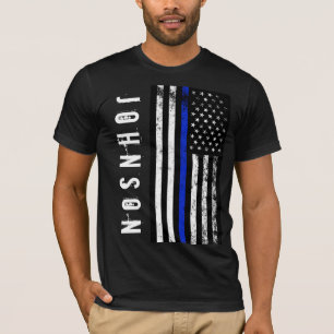 T-shirt Nom personnalisé Style de police détendu Drapeau U