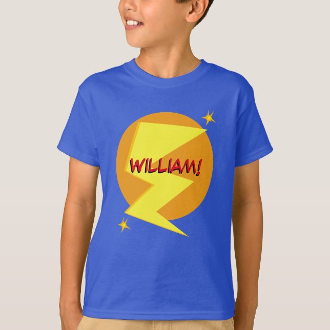 T-shirt Nom personnalisé Superhero garçon (Devant)