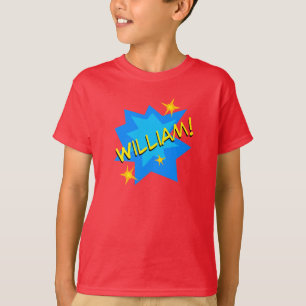 T-shirt Nom personnalisé Superhero garçon