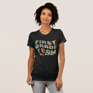 T-shirt Nom personnalisé Teacher/Student First Grade Team