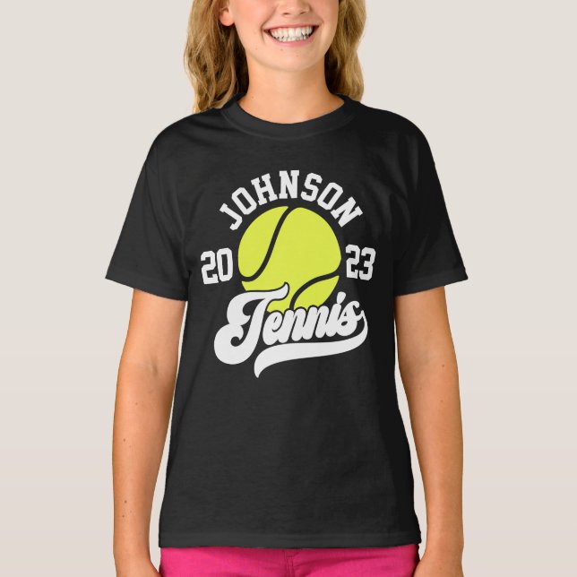 T-shirt NOM Personnalisé Tennis Lecteur Racket Ball Court (Devant)