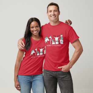 T-shirt Nom personnalisé & Texte Animaux de Noël mignons