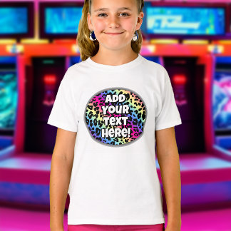 T-shirt Nom personnalisé Texte Rainbow Leopard Motif Impri
