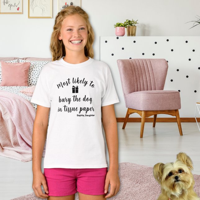 T-shirt Nom personnalisé Typographie Cute Funny Holiday Ma (Custom Matching Funny Family Holiday Pet Owner T-shirts)