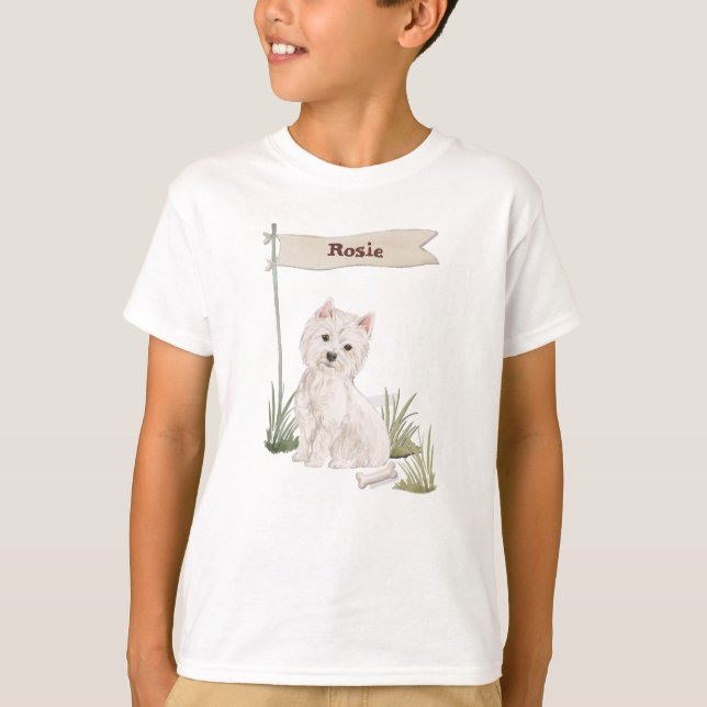 T-shirt Nom personnalisé Westie chien animal de compagnie (Devant)