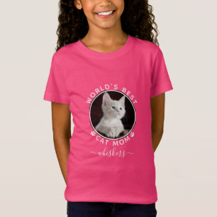 T-Shirt Nom photo de chat mignon Empreintes de pattes blan