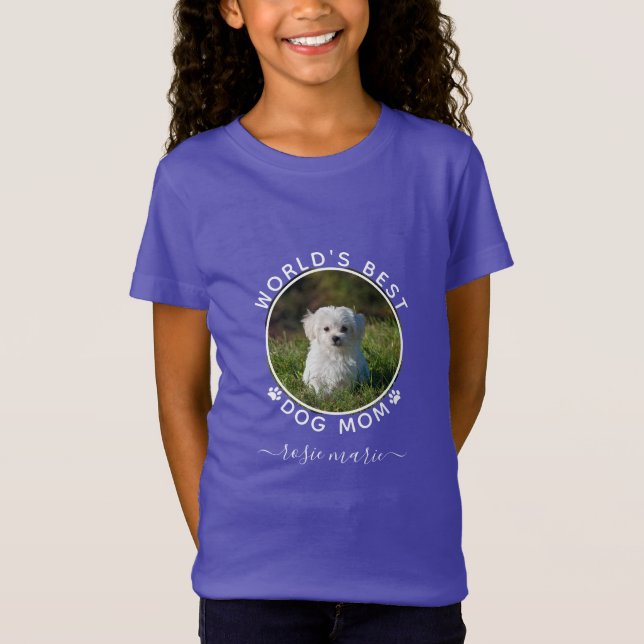 T-Shirt Nom photo du chien mignon Empreintes de pattes bla (Devant)