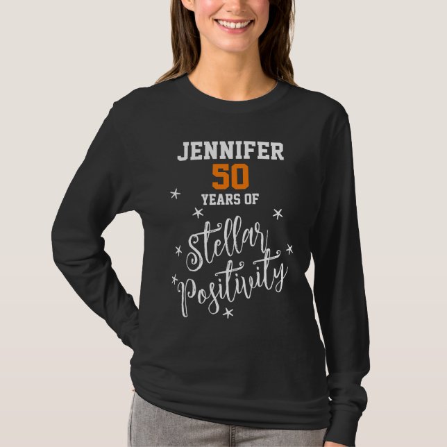 T-shirt Nom populaire Jennifer Positivity 50e anniversaire (Devant)
