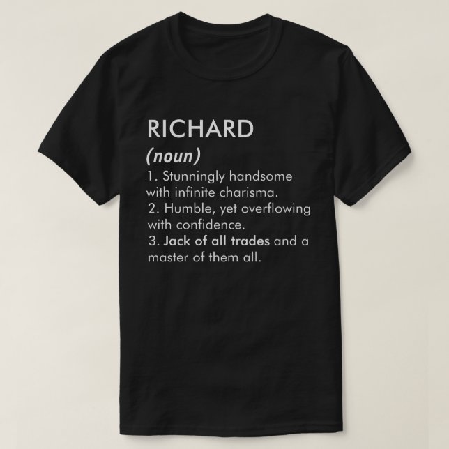 T-shirt Nom Richard, Nom éditable, Nom personnalisé (Design devant)
