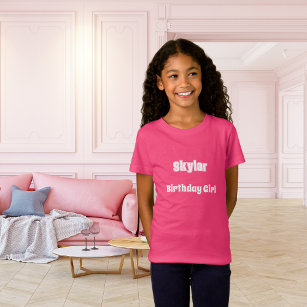 T-Shirt Nom rose fille d'anniversaire