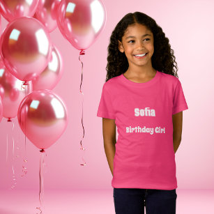 T-Shirt Nom rose fille d'anniversaire