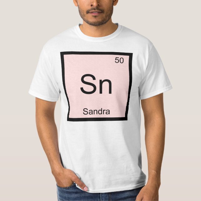 T-shirt Nom Sandra Chimie Élément Tableau périodique (Devant)