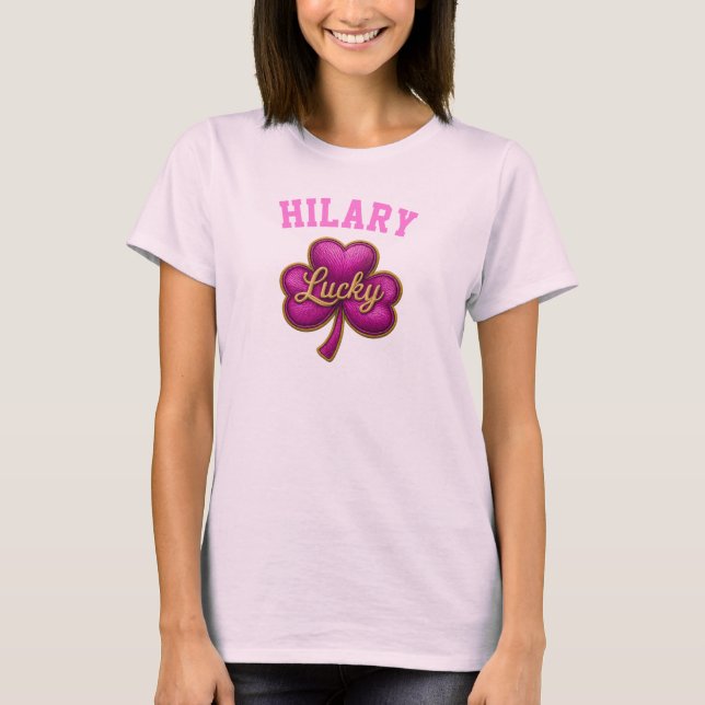 T-shirt Nom Shamrock avant et arrière Saint-Patrick ☘  (Devant)
