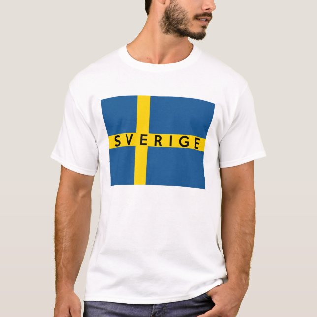 T-shirt nom suédois des textes de pays de drapeau de (Devant)
