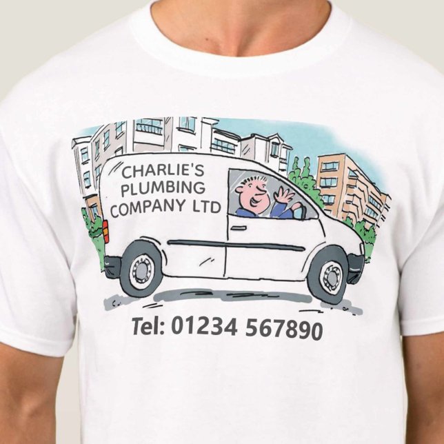 T-shirt Nom sur la fourgonnette de l'entreprise Propriétai (Créateur téléchargé)