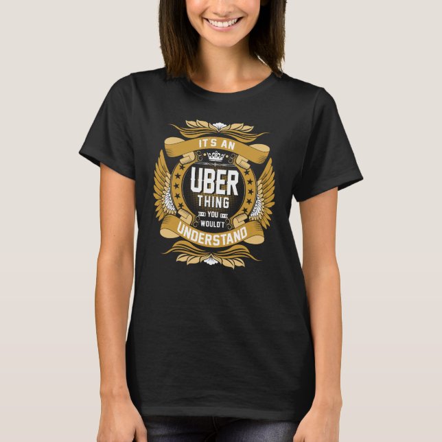 T-shirt Nom UBER Nom, nom de famille UBER crête (Devant)