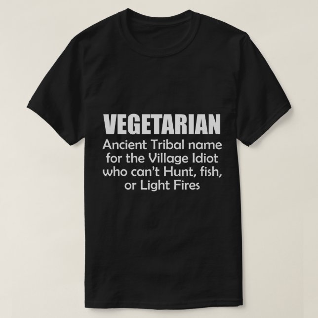 T-shirt Nom végétarien de la tribu ancienne pour le Villag (Design devant)