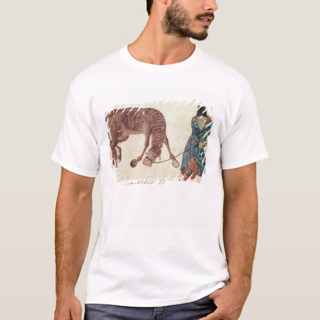 T-shirt Nomade mongol prenant son cheval à l'eau (Devant)