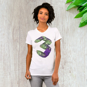 T-shirt Nombre 3 Géométrique Dégradé Low Poly