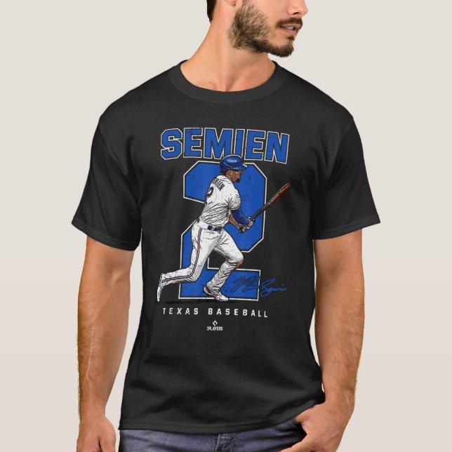 T-shirt Nombre et Portrait Marcus Semien Texas (Devant)