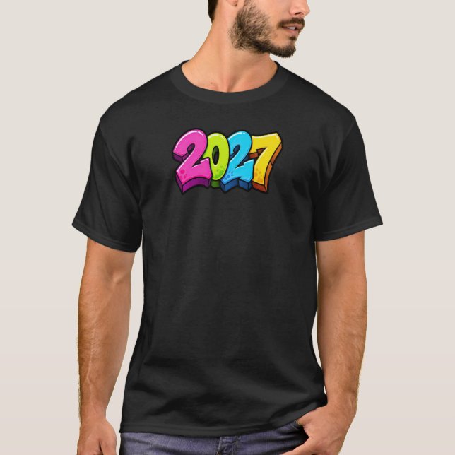 T-shirt Nombres colorés 2027  (Devant)