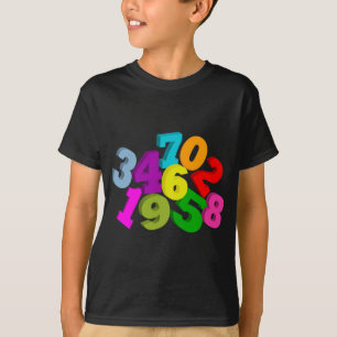 T-shirt nombres de maths en couleurs