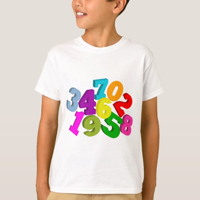 T-shirt nombres de maths en couleurs (Devant)