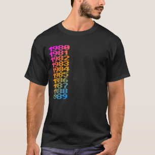 T-shirt NOMBRES des années 1980 de TIGRE de COREY