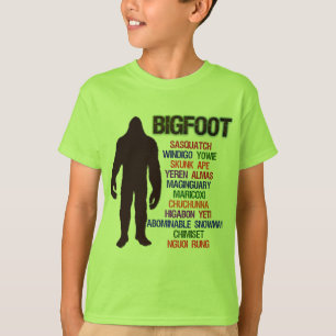 T-shirt Noms de Bigfoot